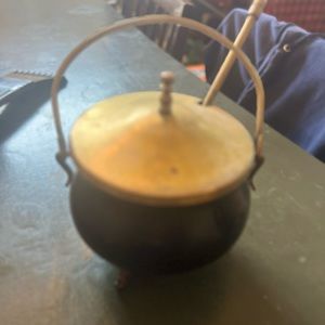 Vintage Cape cod Firestarter with smudge stick black and brass with handle